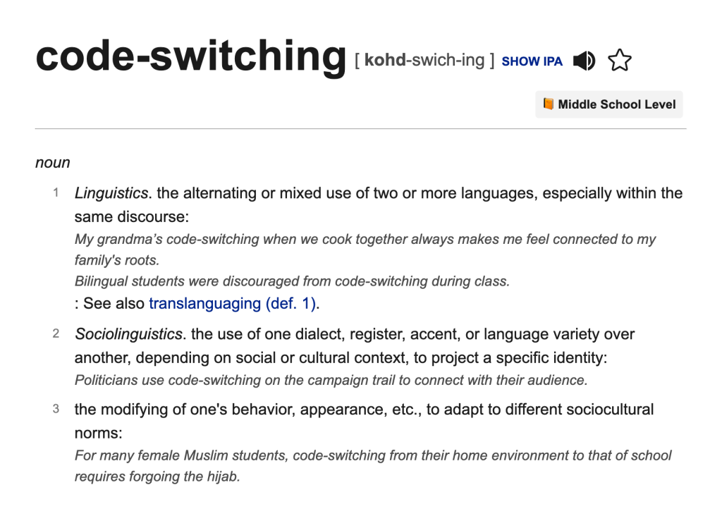 Code-Switching Definition